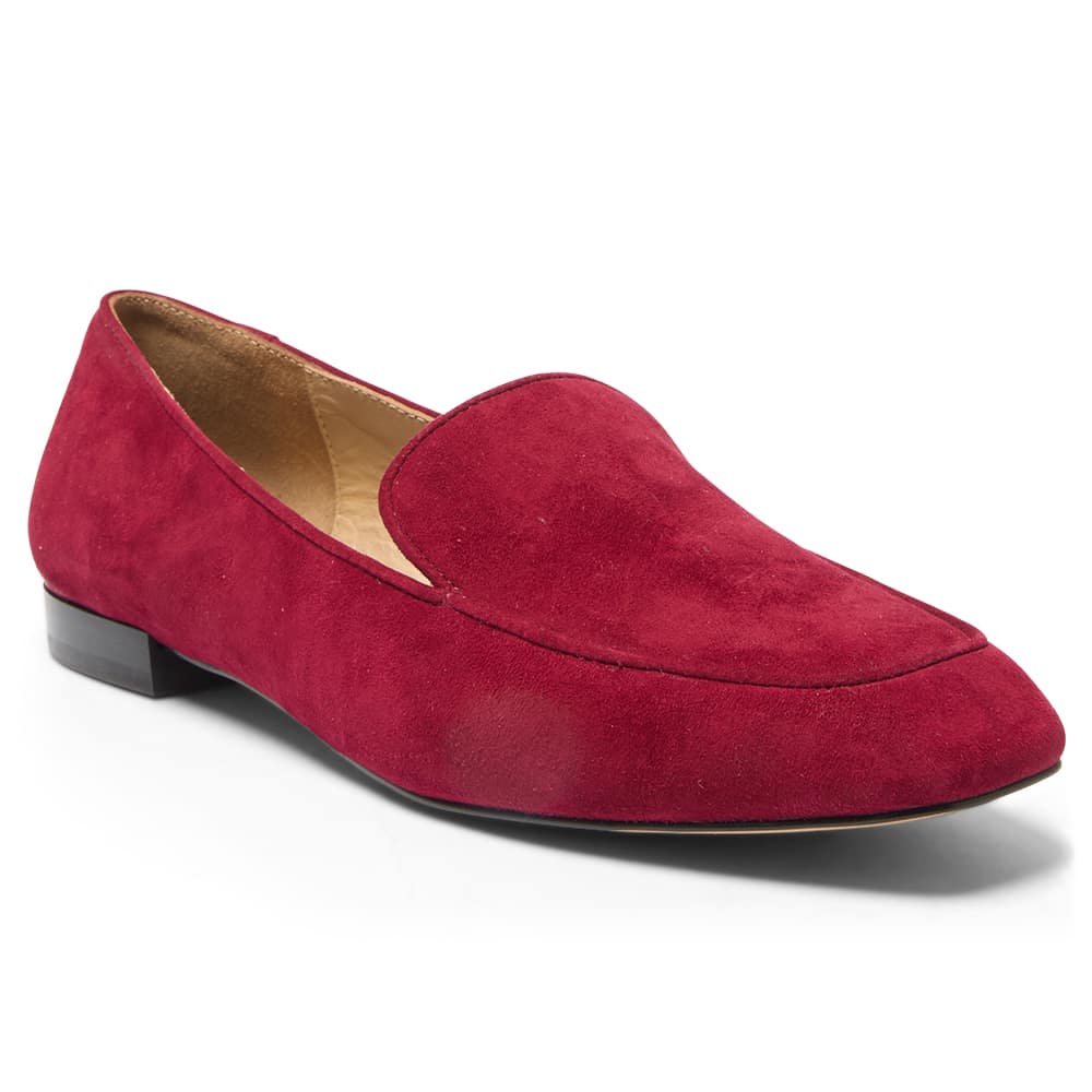 Tuxedo Loafer in Wine Suede Suede
