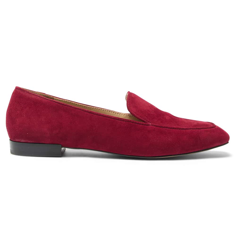 Tuxedo Loafer in Wine Suede Suede