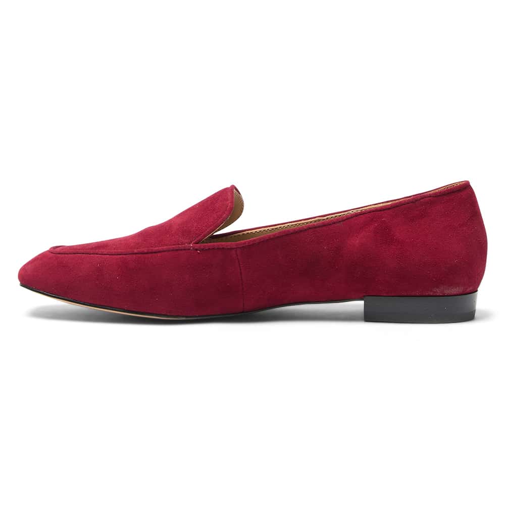 Tuxedo Loafer in Wine Suede Suede