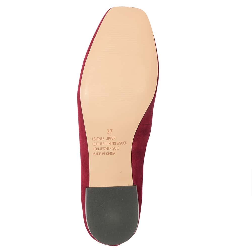 Tuxedo Loafer in Wine Suede Suede