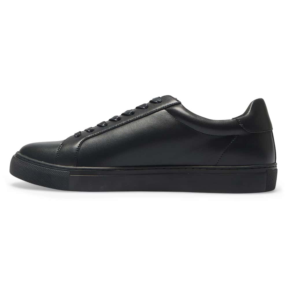 Varsity Sneaker in Black And White Leather
