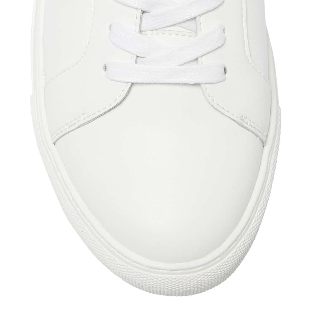 Varsity Sneaker in White And Navy Leather