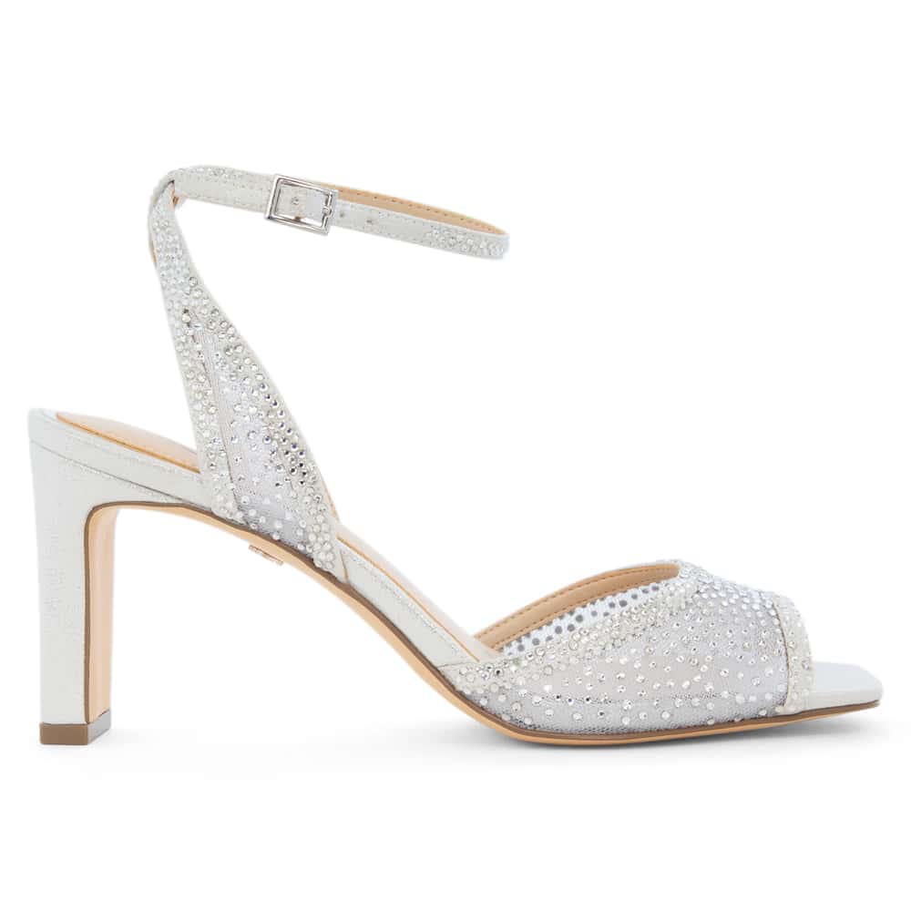 Agnus Heel in Silver Shimmer Mesh Mesh