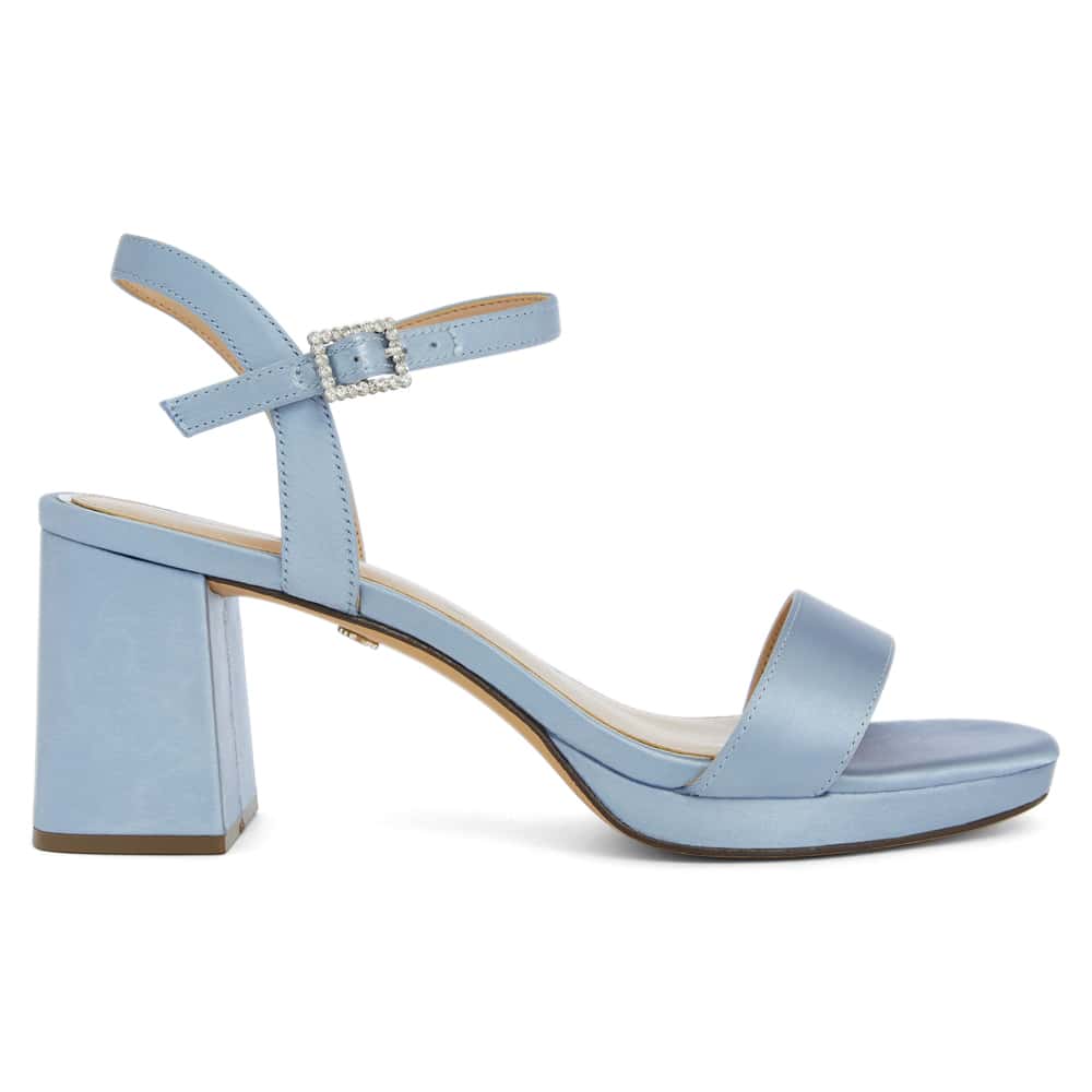 Berg Heel in Icy Blue Satin