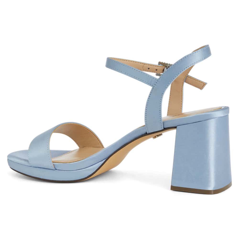 Berg Heel in Icy Blue Satin
