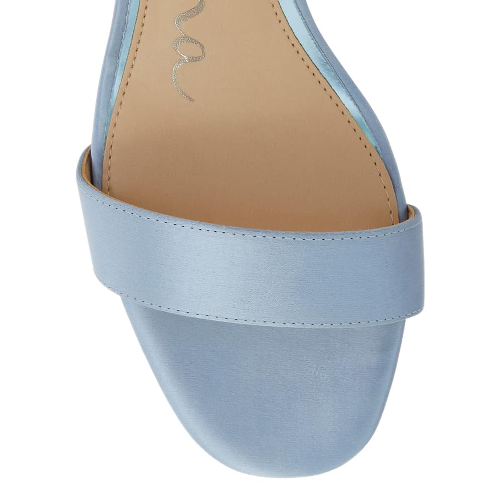 Berg Heel in Icy Blue Satin