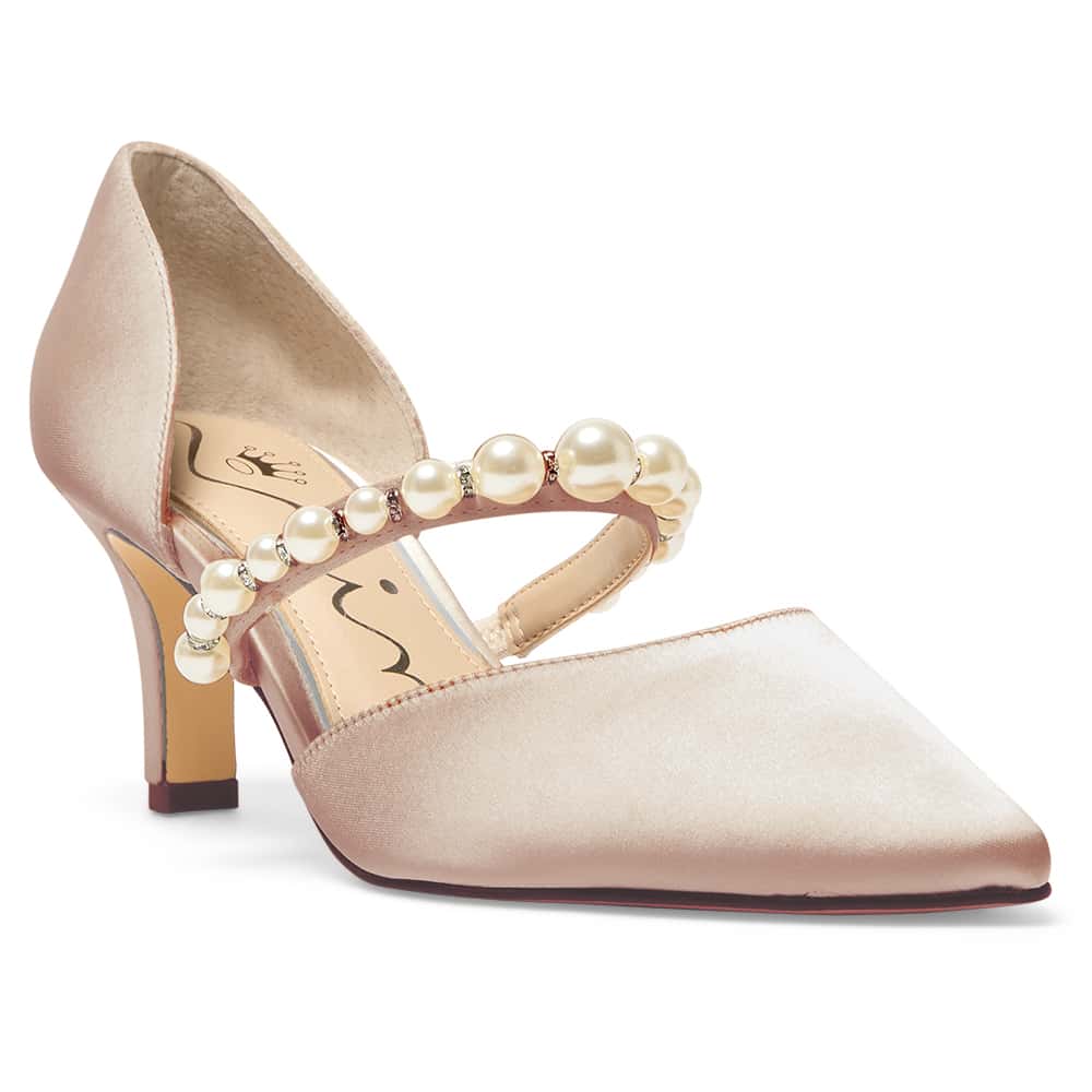 Blair Heel in Pearl Rose Crystal