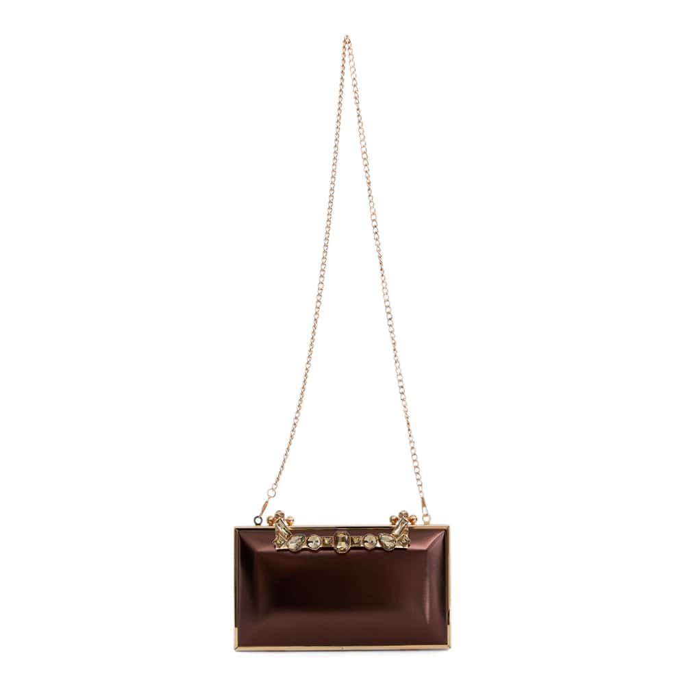 Boujee Evening Bag in Brown Luna Foil
