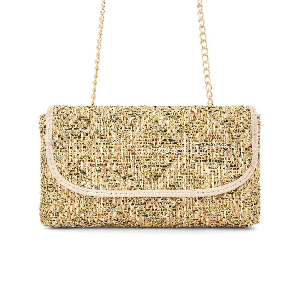 Cerise Evening Bag in Gold Multi Fabric
