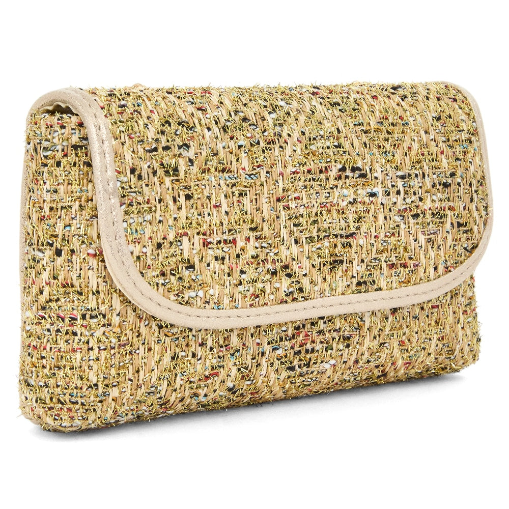 Cerise Evening Bag in Gold Multi Fabric
