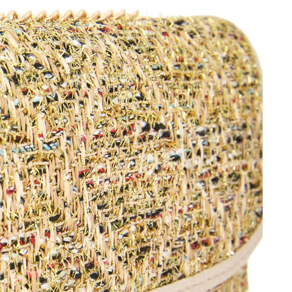 Cerise Evening Bag in Gold Multi Fabric