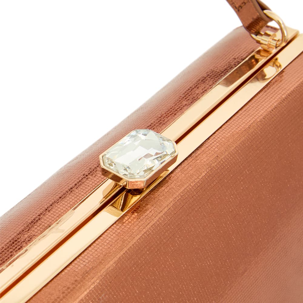 Delsie Clutch in Bronze