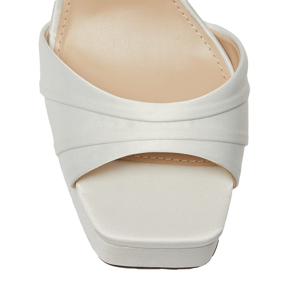 Dorcas Heel in Ivory Satin