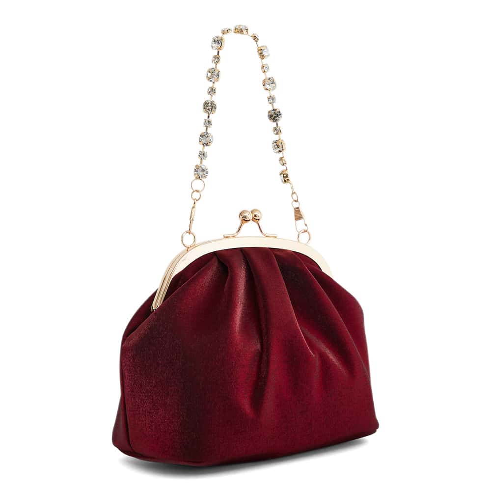 Elsbeth Evening Bag in Bordeaux Metallic Shine