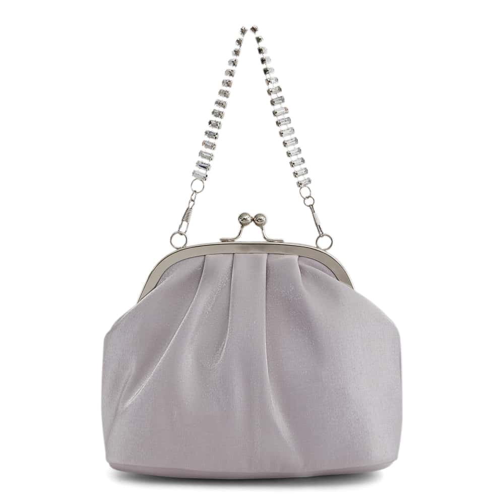 Elsbeth Evening Bag in Silver Metallic Shine