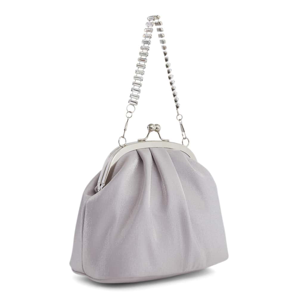 Elsbeth Evening Bag in Silver Metallic Shine