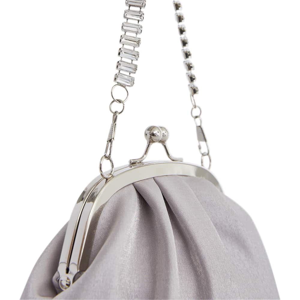 Elsbeth Evening Bag in Silver Metallic Shine