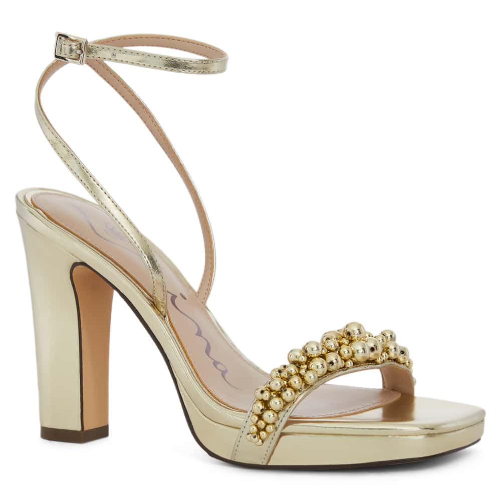 Evette Heel in Platino Met Foil
