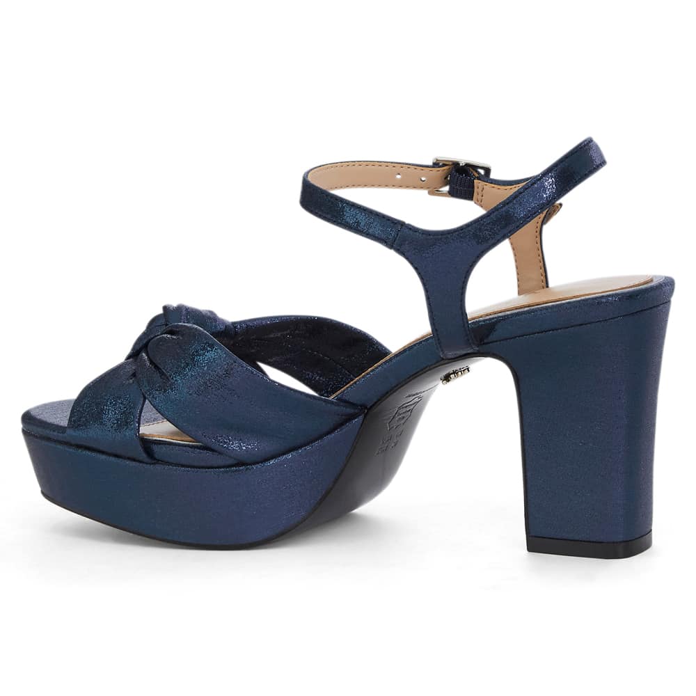 Floren Heel in Navy Disco Suedette Suede Look