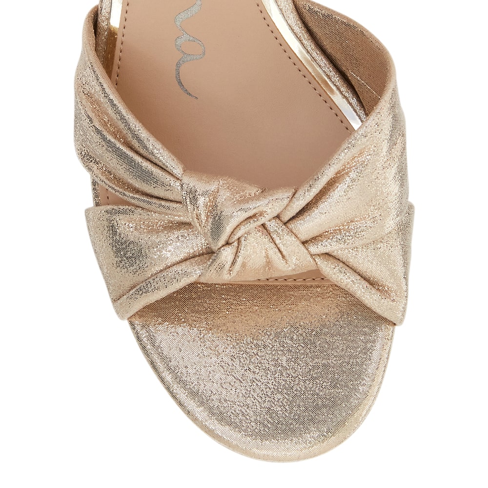 Floren Heel in Platino Disco Suedette Suede Look