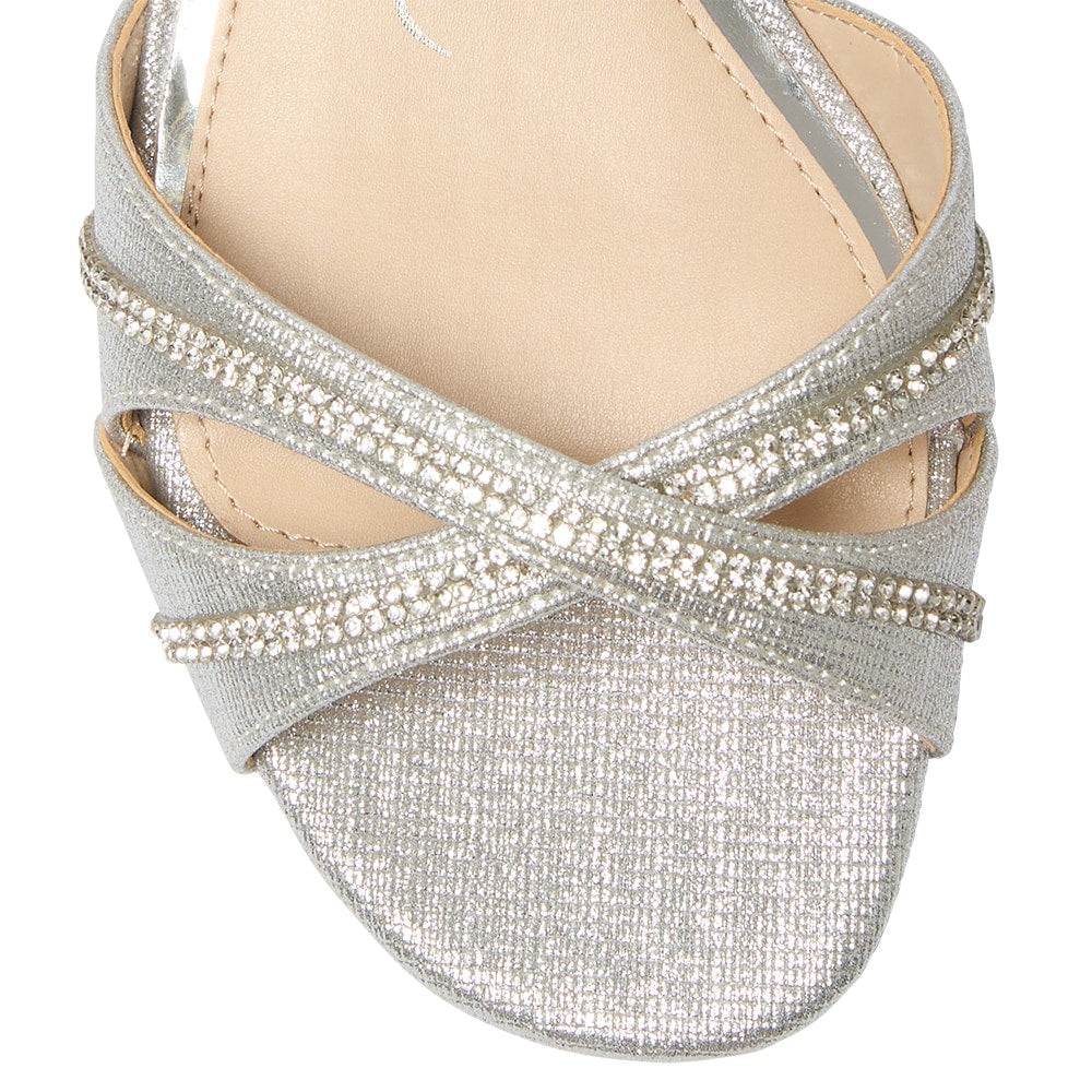 Franie Heel in Silver Bella Shine