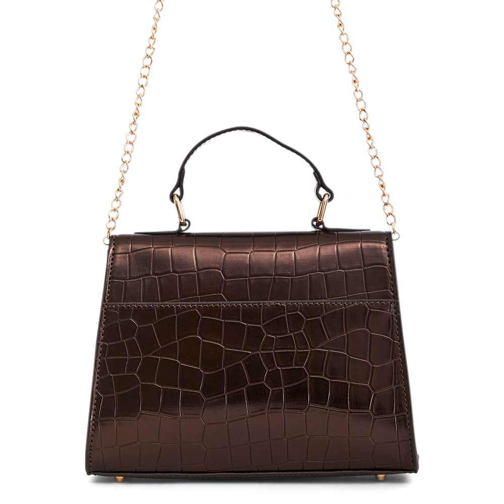 Gemini Evening Bag in Chocolate Croc Croc