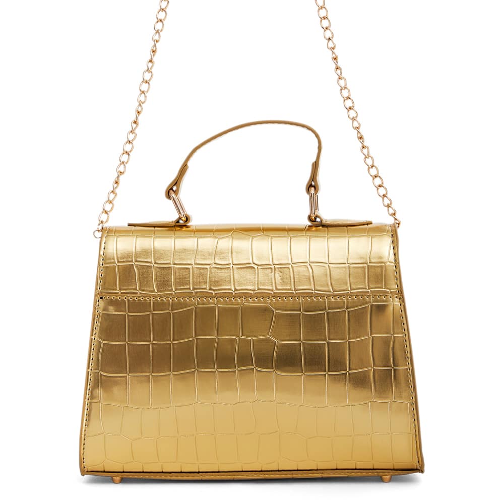 Gemini Evening Bag in Gold Croc Croc