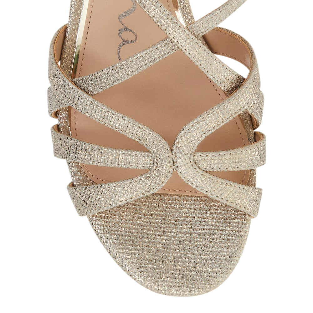 Gemma Heel in Dark Platino Met Linen