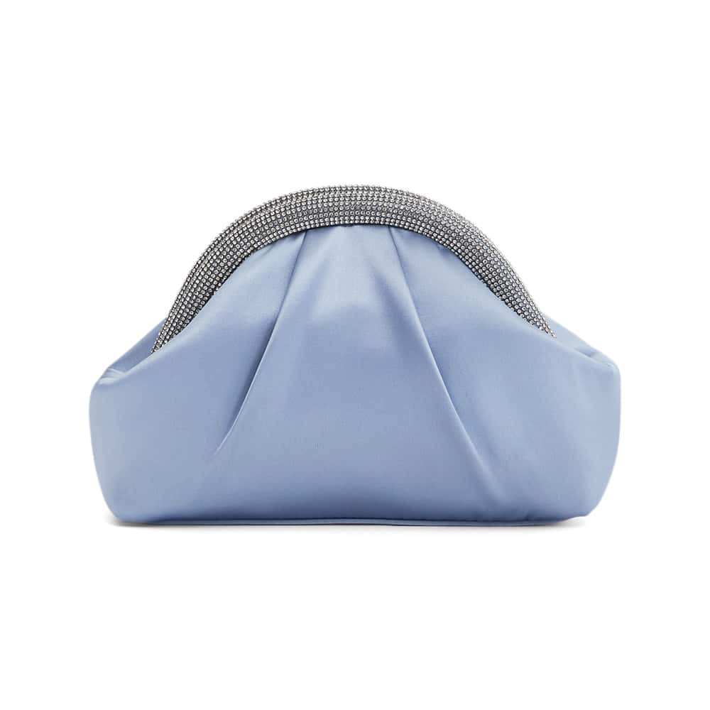 Jane Clutch in Icy Blue Satin Satin