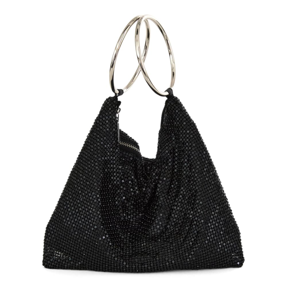 Lia Evening Bag in Black/black Mesh