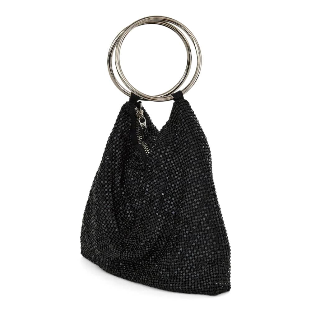 Lia Evening Bag in Black/black Mesh