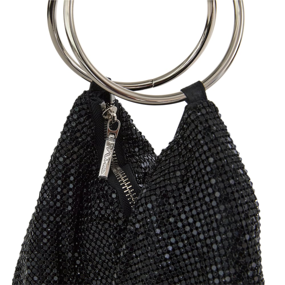 Lia Evening Bag in Black/black Mesh