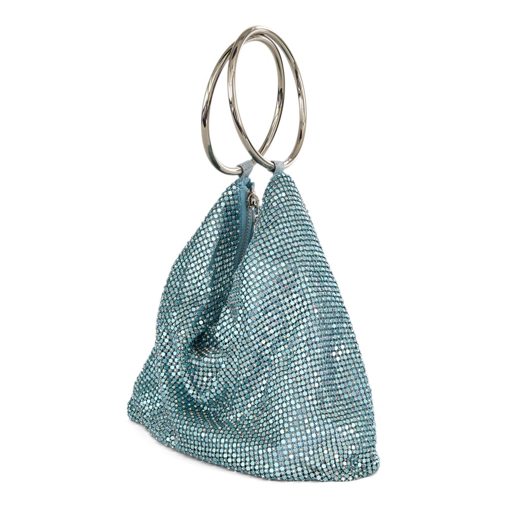 Lia Evening Bag in Light Aqua Mesh