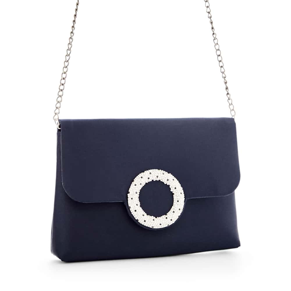 Livia Clutch in Navy And Silver