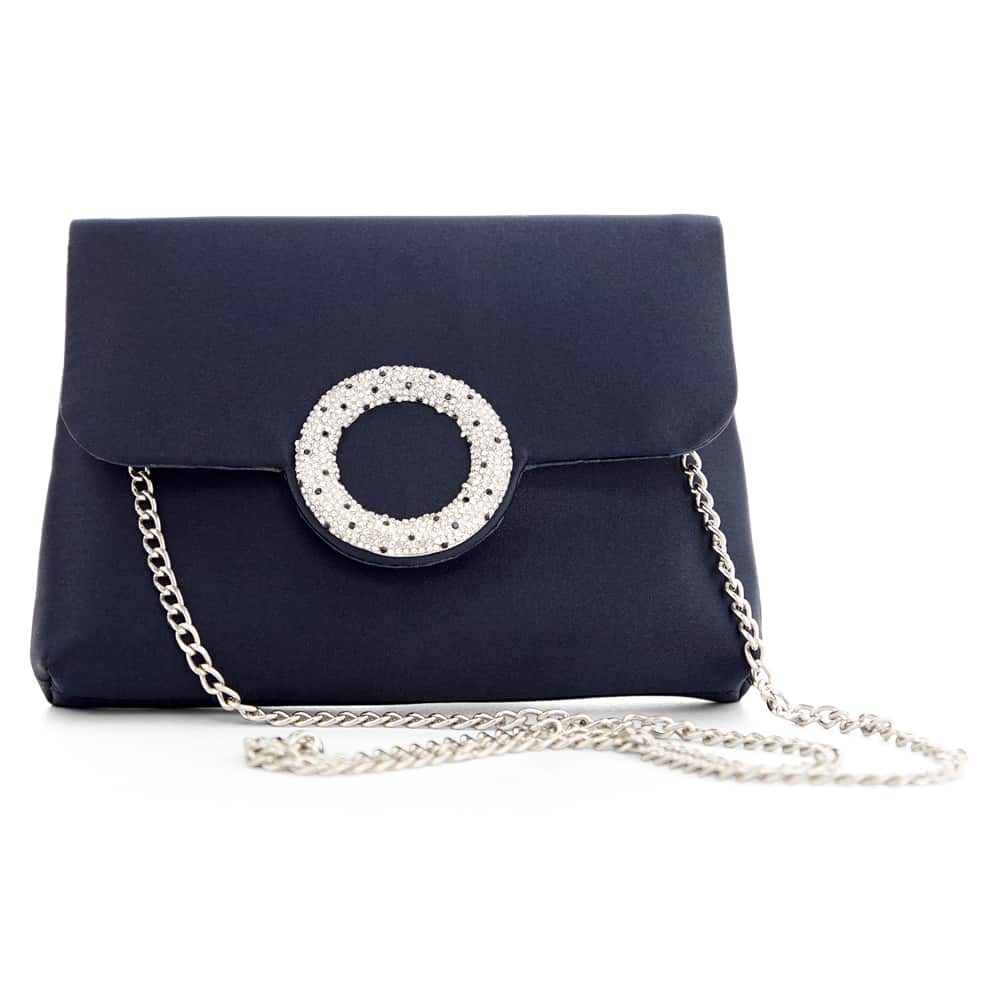 Livia Clutch in Navy And Silver