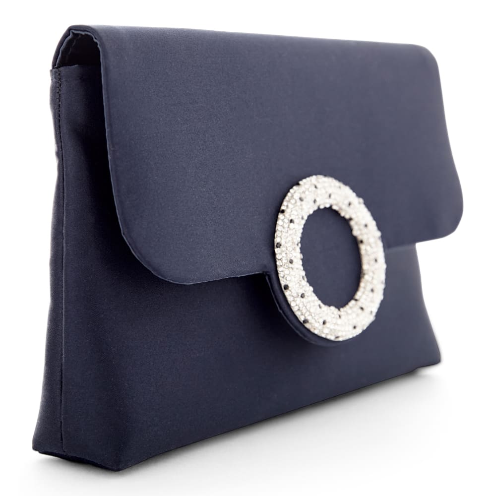 Livia Clutch in Navy And Silver