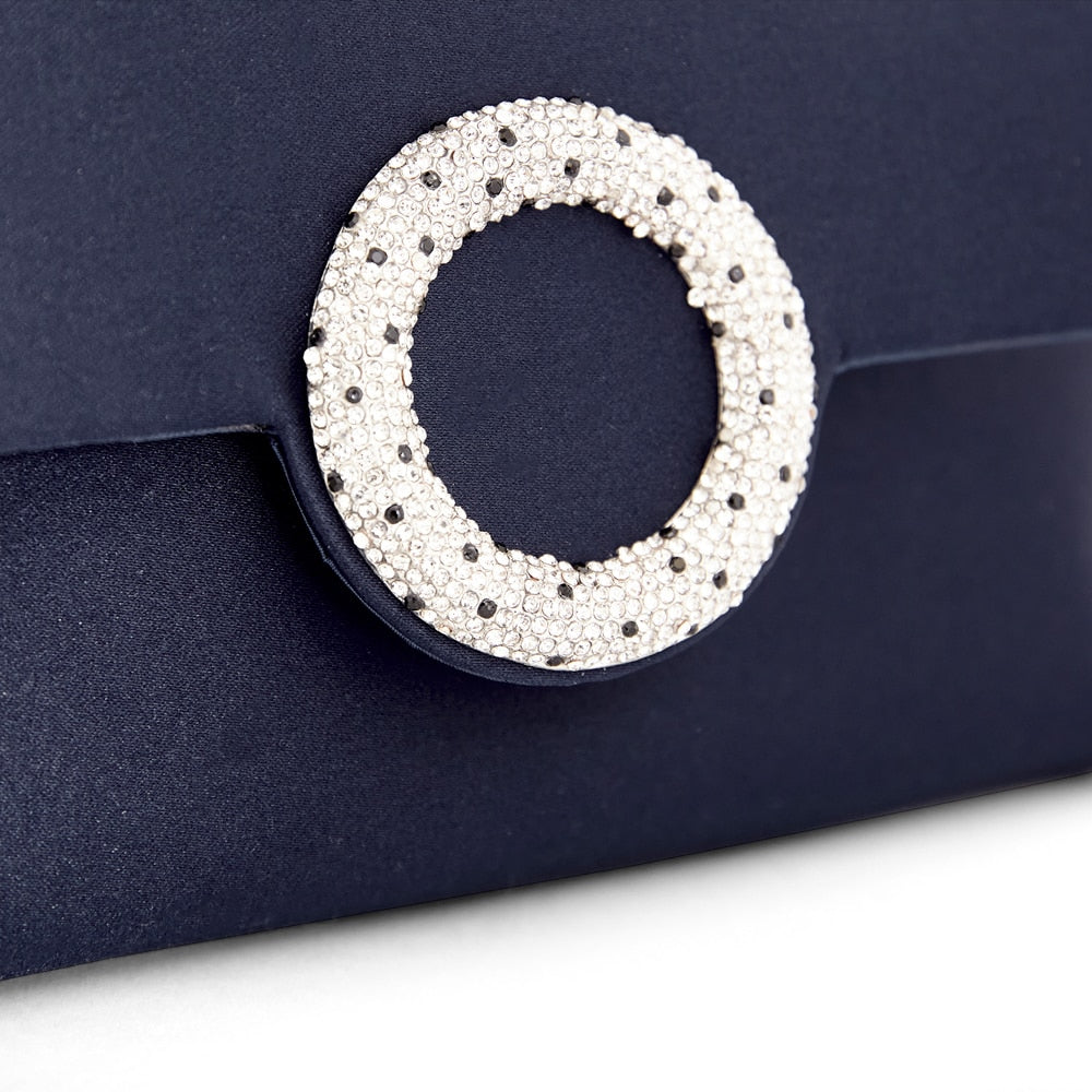 Livia Clutch in Navy And Silver