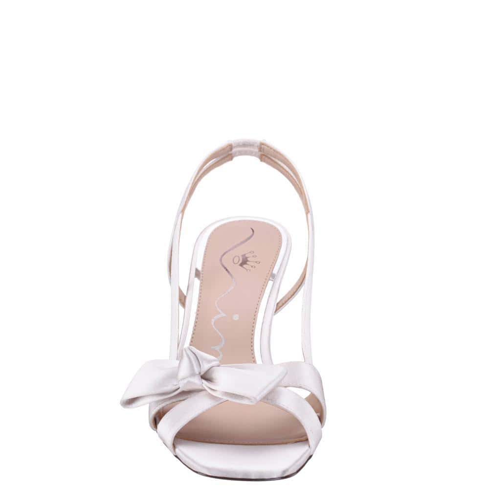 Lizette Heel in Ivory Satin
