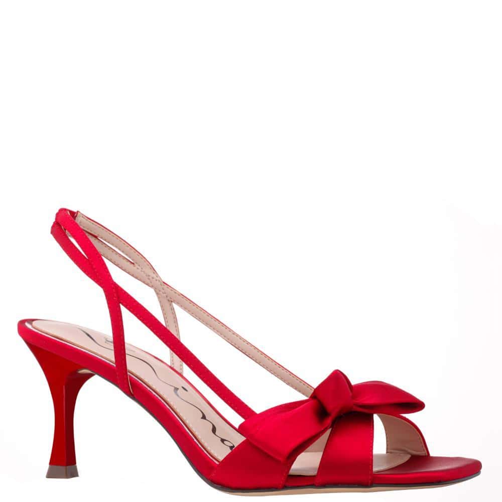 Lizette Heel in Red Satin
