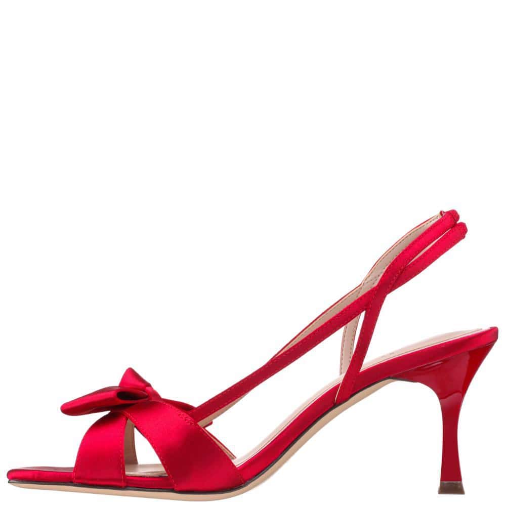 Lizette Heel in Red Satin