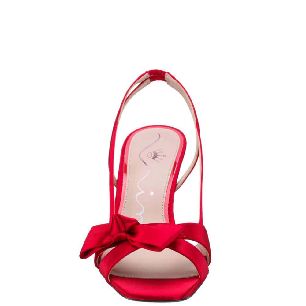 Lizette Heel in Red Satin