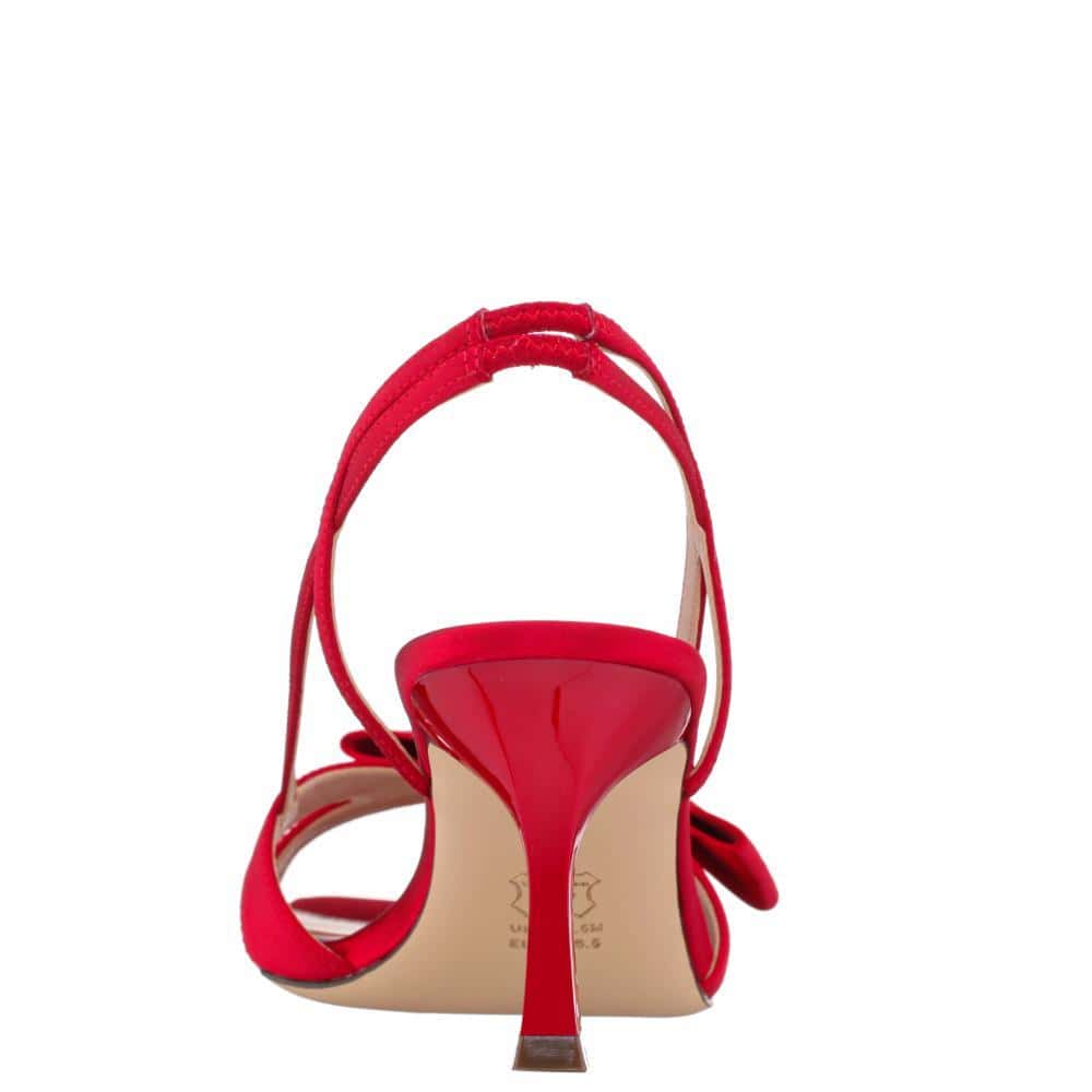 Lizette Heel in Red Satin