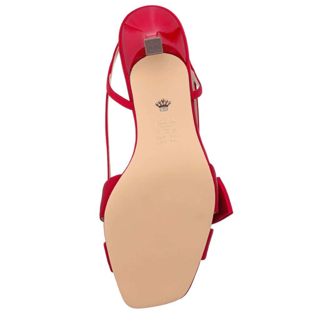 Lizette Heel in Red Satin
