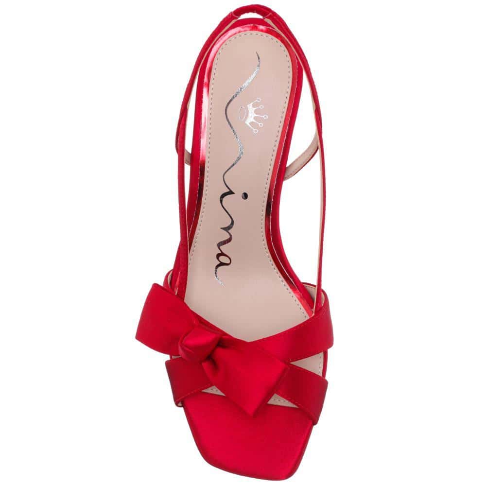 Lizette Heel in Red Satin