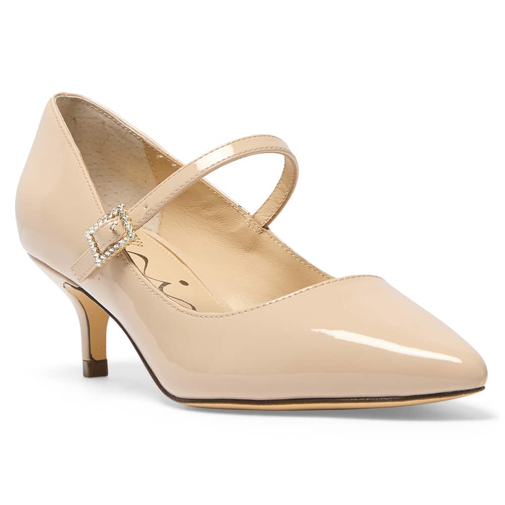 Namali Heel in New Nude Crystal Patent Patent