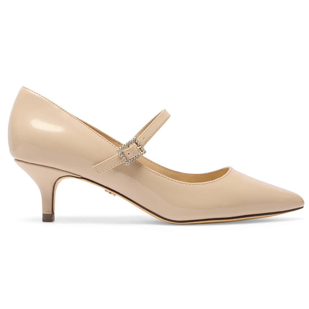 Namali Heel in New Nude Crystal Patent Patent
