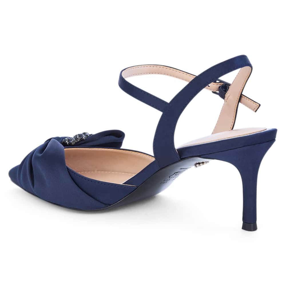 Naomia Heel in Navy Satin