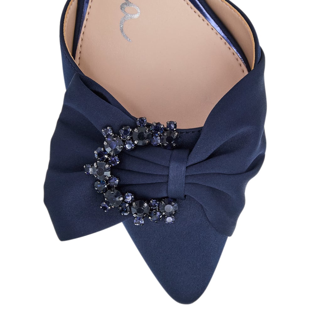 Naomia Heel in Navy Satin