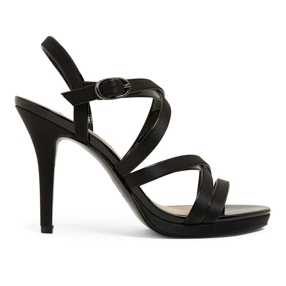 Reatha Heel in Noir Satin