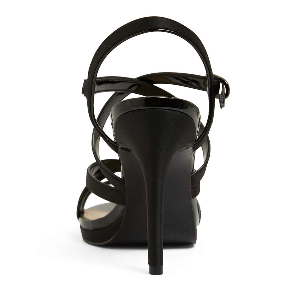 Reatha Heel in Noir Satin